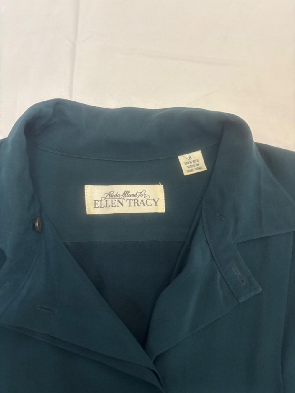 Linda Allard Ellen Tracy Vintage Silk Blouse Size 8 Old Money Preppy Breathable